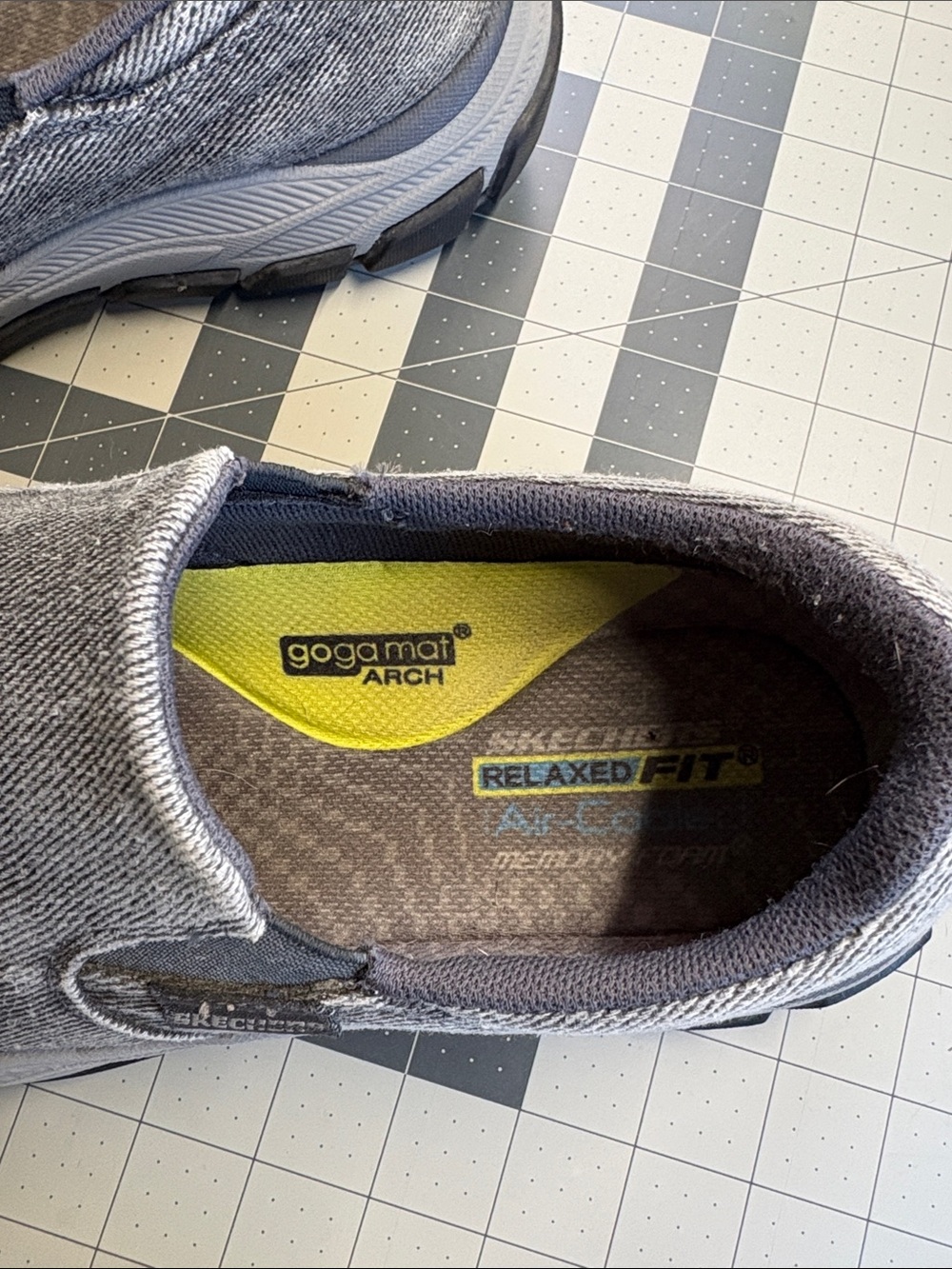 Skechers Men's Charcoal Gray Slip-On Canvas Loafers - Picture 2 of 8